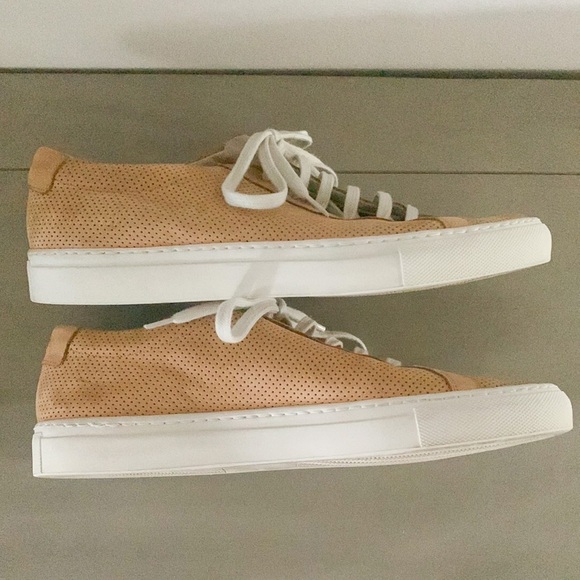 Common Projects Tan Perforated Achilles Low Sneakers Suede camel color 39 9 - Picture 13 of 16